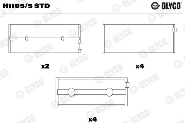 Подшипник коленвала GLYCO H11055STD