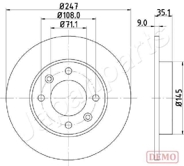 Тормозной диск JAPANPARTS DP0602C