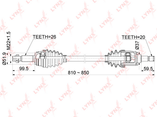 Приводной вал LYNX CD1157