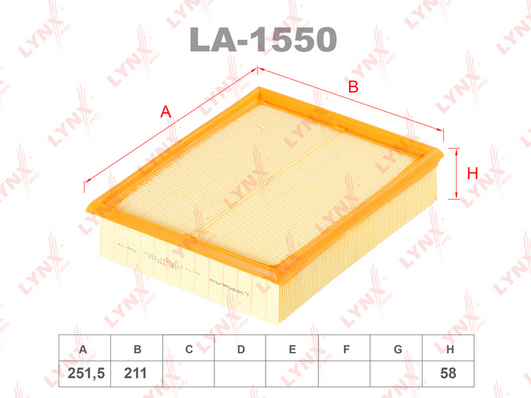 Воздушный фильтр LYNX LA1550