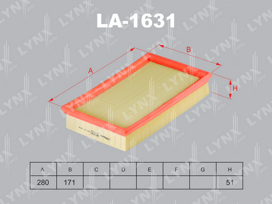 Воздушный фильтр LYNX LA1631