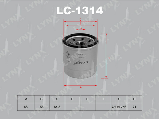 Масляный фильтр LYNX LC1314