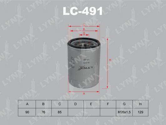 Масляный фильтр LYNX LC491
