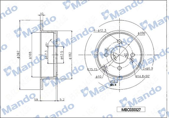 Тормозной диск MANDO MBC030027