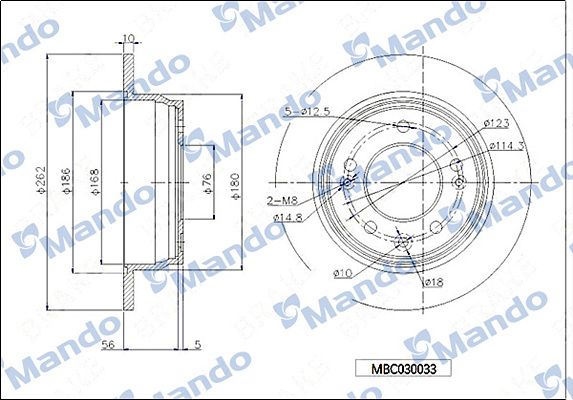 Тормозной диск MANDO MBC030033