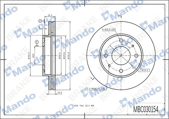 Тормозной диск MANDO MBC030154