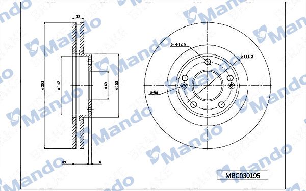 Тормозной диск MANDO MBC030195