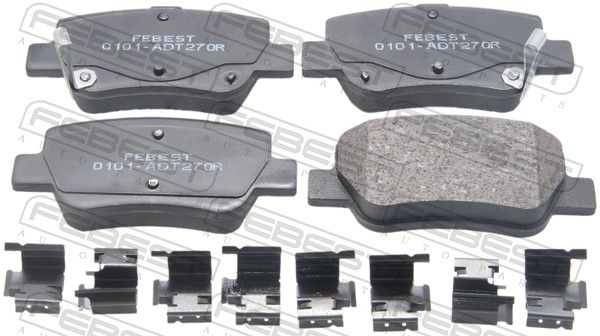Комплект тормозных колодок, дисковый тормоз FEBEST 0101ADT270R