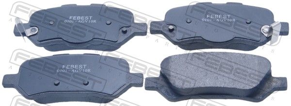 Комплект тормозных колодок, дисковый тормоз FEBEST 0101AGV10R