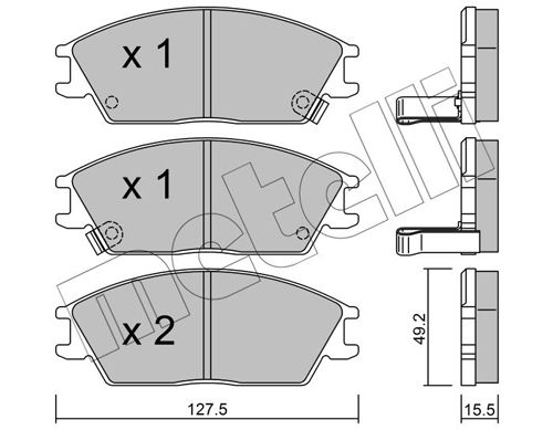 Комплект тормозных колодок, дисковый тормоз METELLI 2200811