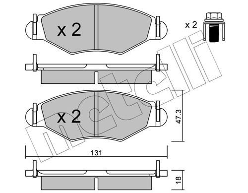 Комплект тормозных колодок, дисковый тормоз METELLI 2202540