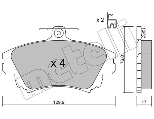 Комплект тормозных колодок, дисковый тормоз METELLI 2202860