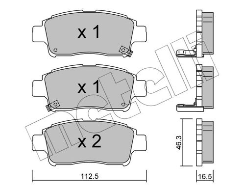 Комплект тормозных колодок, дисковый тормоз METELLI 2202920