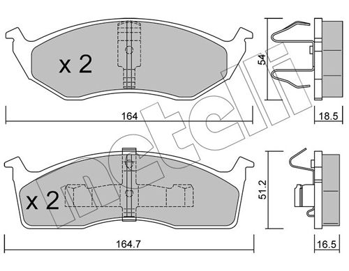 Комплект тормозных колодок, дисковый тормоз METELLI 2203560