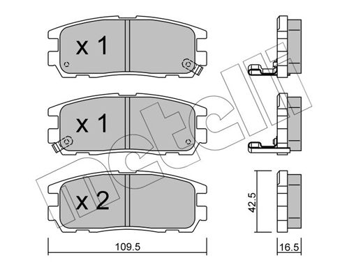 Комплект тормозных колодок, дисковый тормоз METELLI 2203580