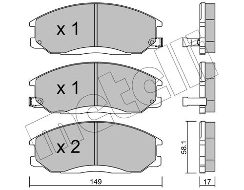 Комплект тормозных колодок, дисковый тормоз METELLI 2203640