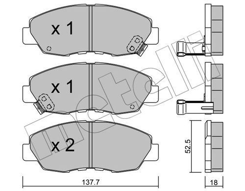 Комплект тормозных колодок, дисковый тормоз METELLI 2203840