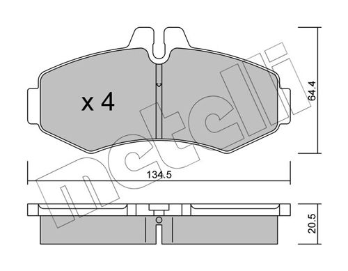 Комплект тормозных колодок, дисковый тормоз METELLI 2205730
