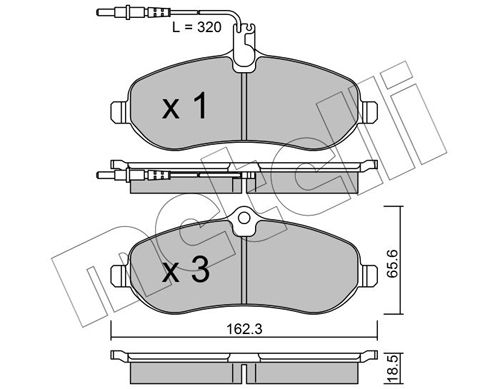 Комплект тормозных колодок, дисковый тормоз METELLI 2207070
