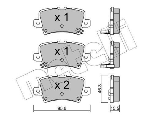 Комплект тормозных колодок, дисковый тормоз METELLI 2207290