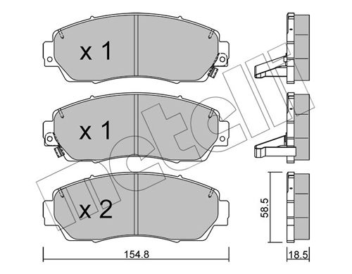 Комплект тормозных колодок, дисковый тормоз METELLI 2209030