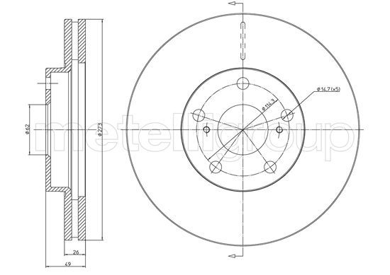 Тормозной диск METELLI 230979C