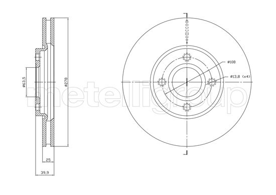 Тормозной диск METELLI 231768C