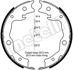 Комплект тормозных колодок, стояночная тормозная система METELLI 530450K