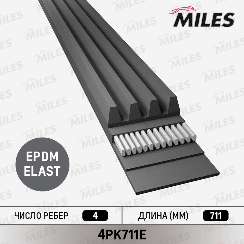 Поликлиновой ремень MILES 4PK711E