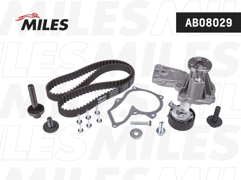Водяной насос + комплект зубчатого ремня MILES AB08029