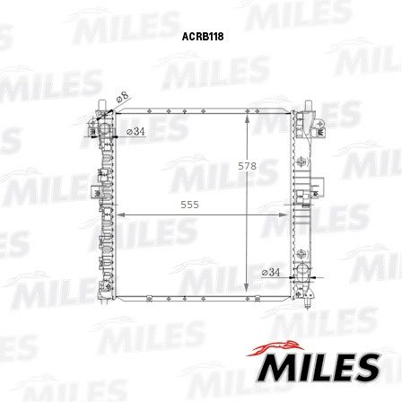 Радиатор, охлаждение двигателя MILES ACRB118