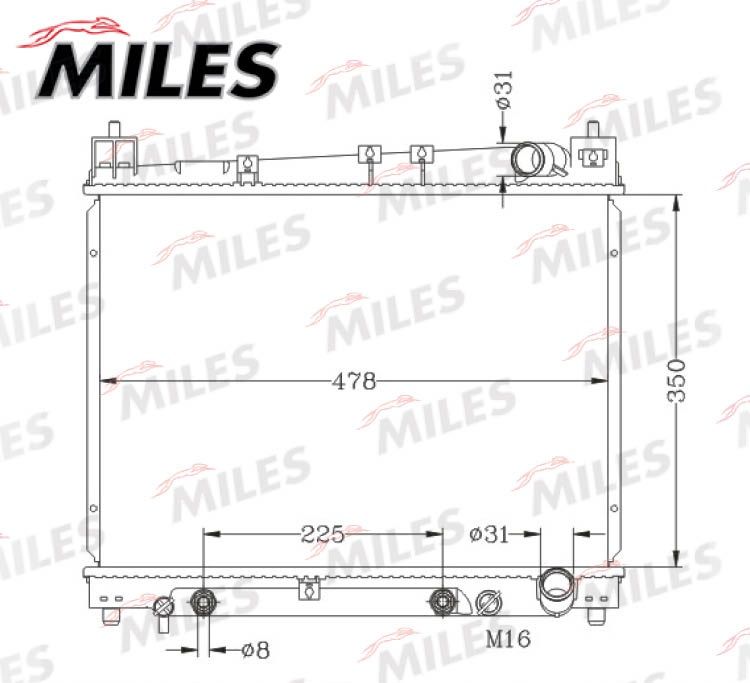 Радиатор, охлаждение двигателя MILES ACRB142