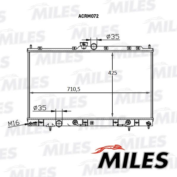 Радиатор, охлаждение двигателя MILES ACRM072