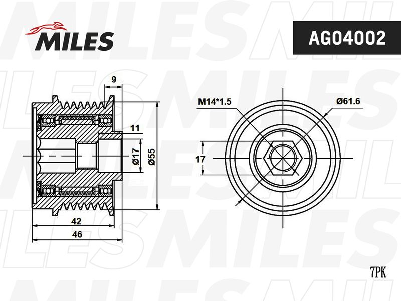 Механизм свободного хода генератора MILES AG04002