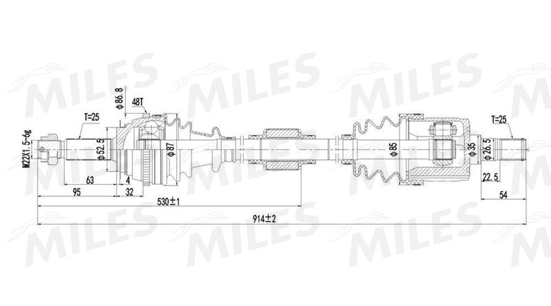 Приводной вал MILES GC02176