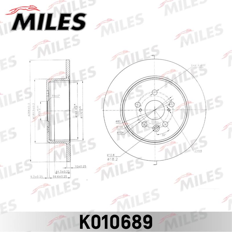 Тормозной диск MILES K010689