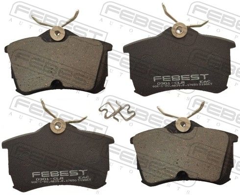 Комплект тормозных колодок, дисковый тормоз FEBEST 0301CLR