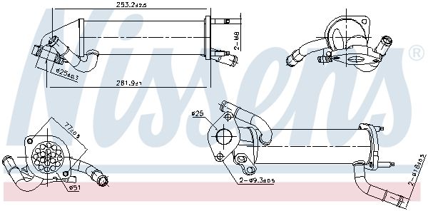Радиатор, рециркуляция ОГ NISSENS 989449