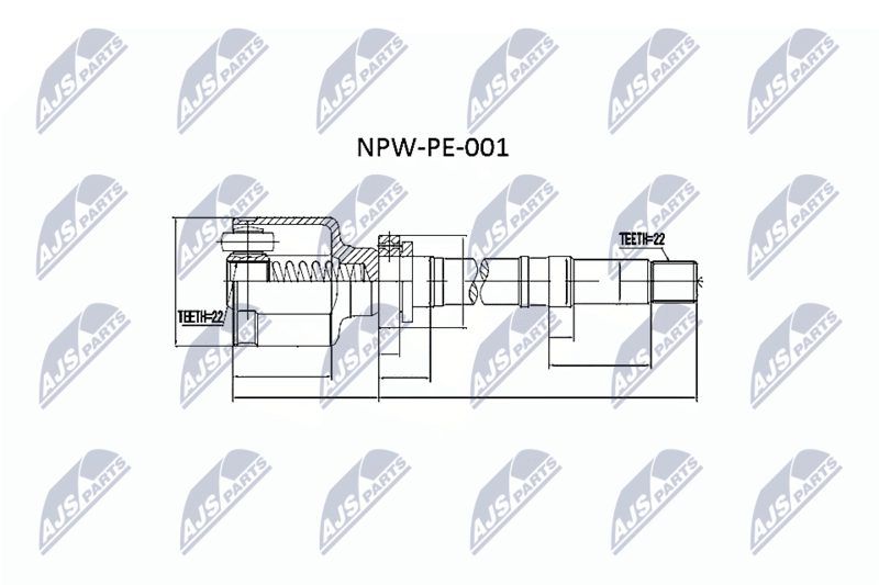 Шарнирный комплект, приводной вал NTY NPWPE001