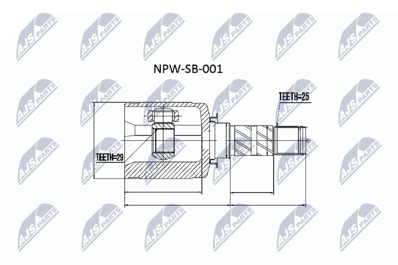Шарнирный комплект, приводной вал NTY NPWSB001