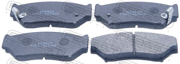 Комплект тормозных колодок, дисковый тормоз FEBEST 0701SQ420F