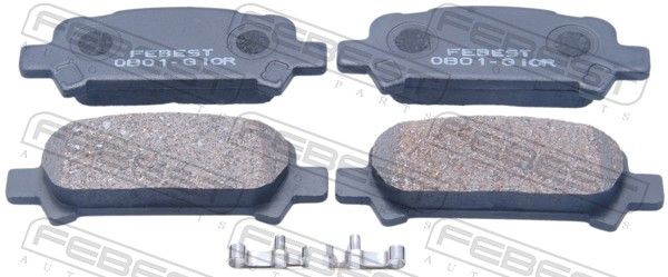 Комплект тормозных колодок, дисковый тормоз FEBEST 0801G10R