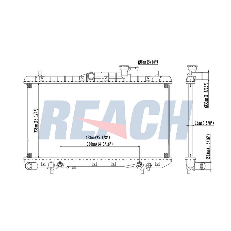 Радиатор, охлаждение двигателя REACH 1412338116