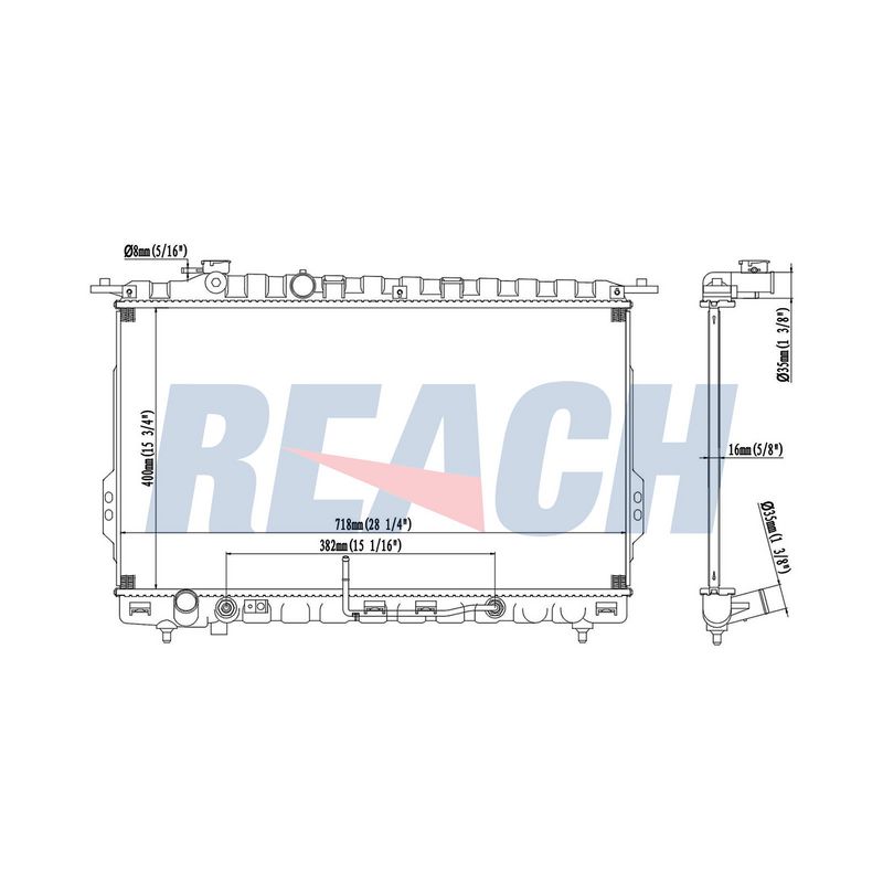 Радиатор, охлаждение двигателя REACH 1412339116