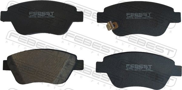 Комплект тормозных колодок, дисковый тормоз FEBEST 1801CORDF