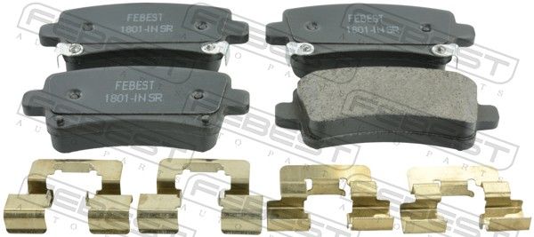 Комплект тормозных колодок, дисковый тормоз FEBEST 1801INSR