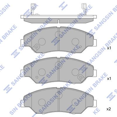 Комплект тормозных колодок, дисковый тормоз SANGSIN SP1118SD