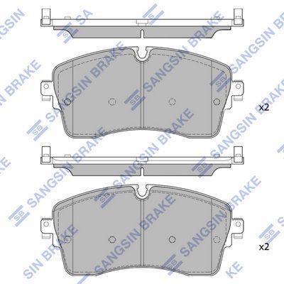 Комплект тормозных колодок, дисковый тормоз SANGSIN SP4010