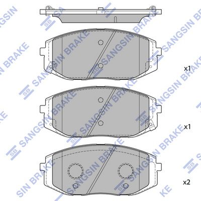 Комплект тормозных колодок, дисковый тормоз SANGSIN SP4509SD