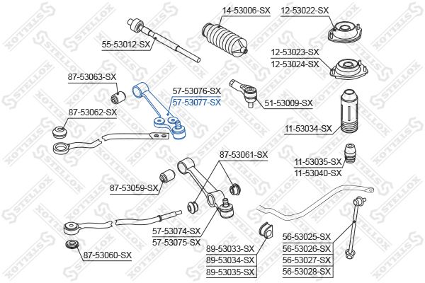 Рычаг независимой подвески колеса, подвеска колеса STELLOX 5753077SX